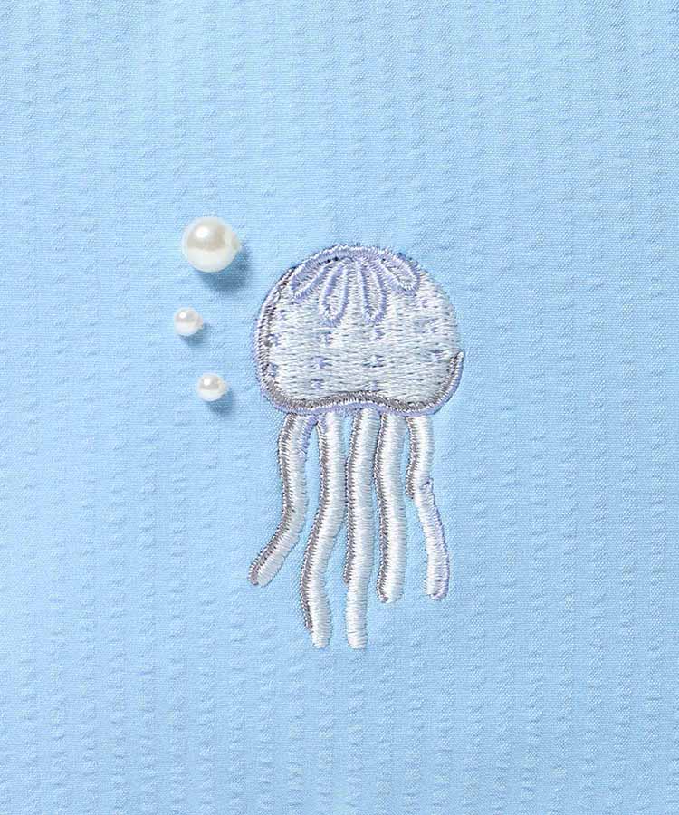 海洋生物パール刺繍多ポケットポーチ