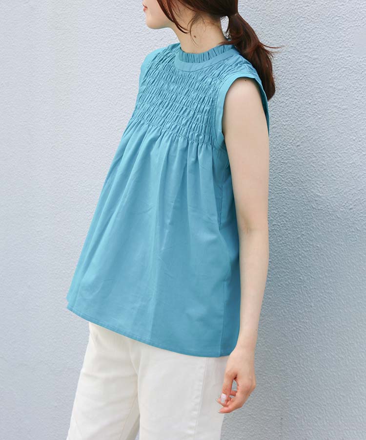 ≪SALE≫ノースリーブシャーリングブラウス
