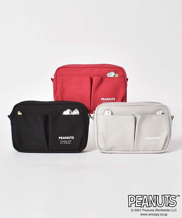 ≪SALE≫スヌーピーひょっこりワッペンマルチポーチ