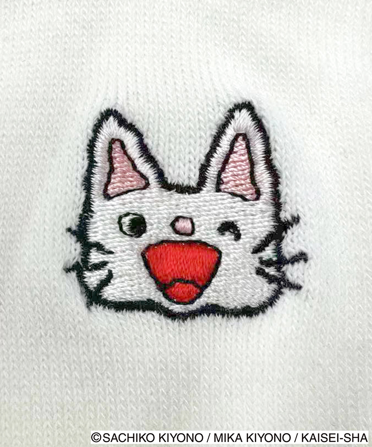 ノンタンウインク刺繍ロークルーソックス