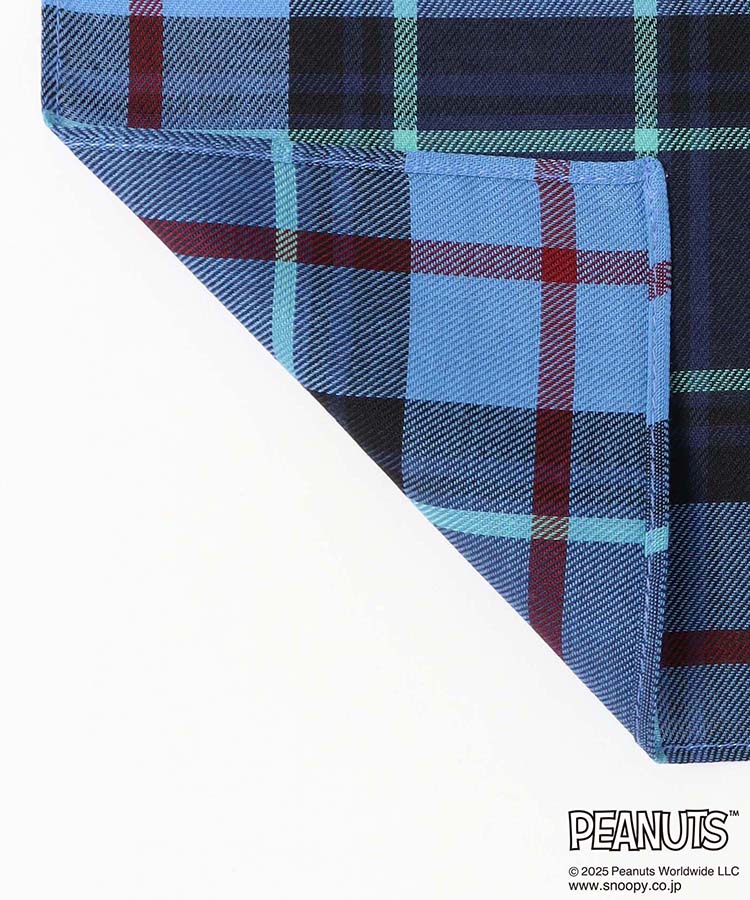 PEANUTSチェック大判ハンカチ