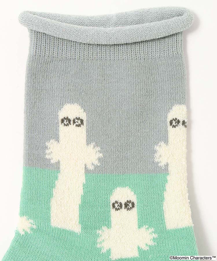 ニョロニョロ総柄ロークルーソックス