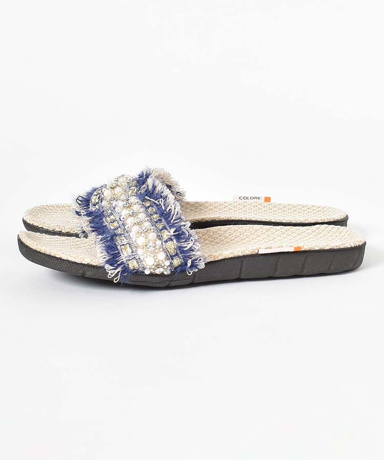 ≪SALE≫キラキラパールジュートスリッパ