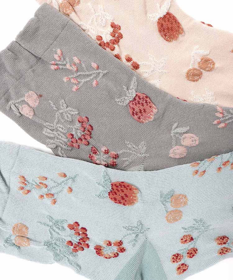 逆スパフルーツロークルーソックス