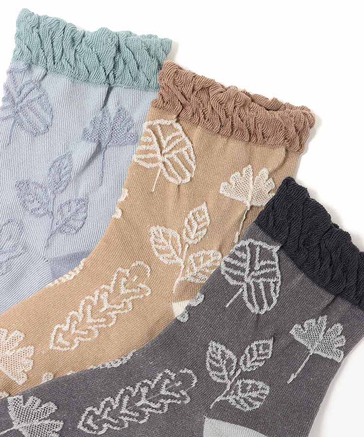 ≪SALE≫逆スパリーフロークルーソックス