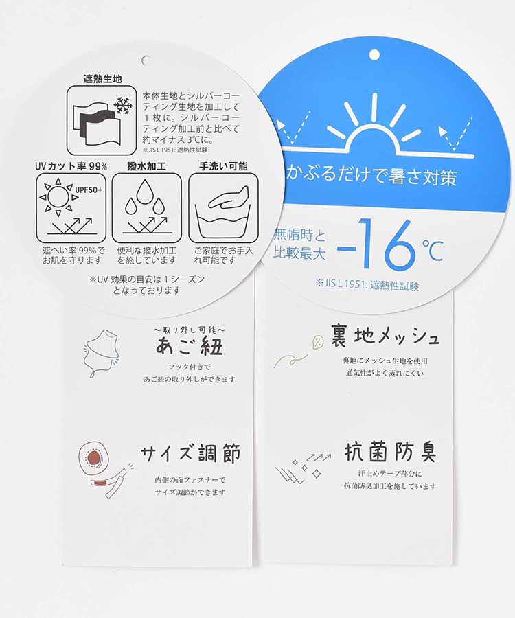 遮光ツバ広ハット
