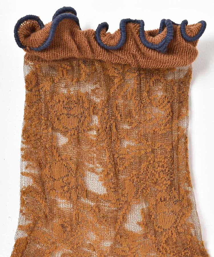 花総柄シアークルーソックス