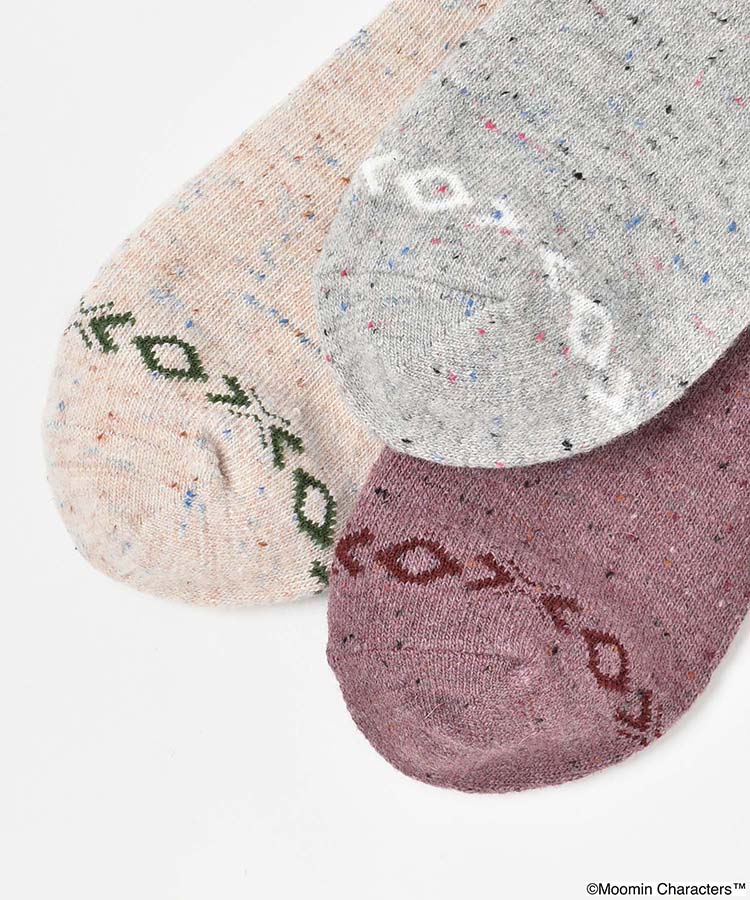 スティンキー刺繍ネップロークルーソックス