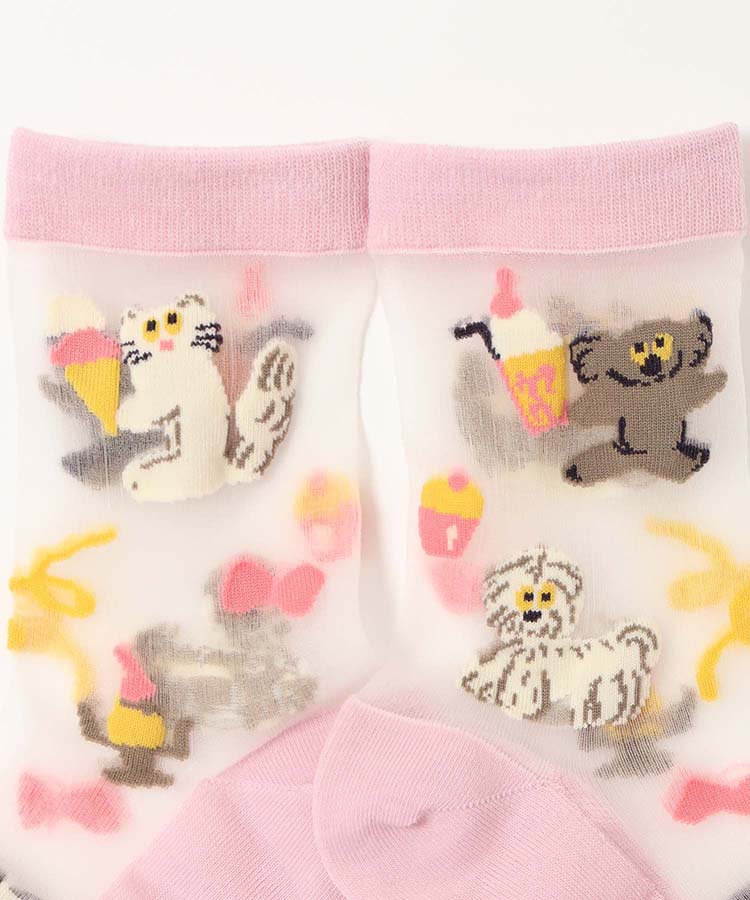 ≪SALE≫CYILABO総柄シースルーソックス