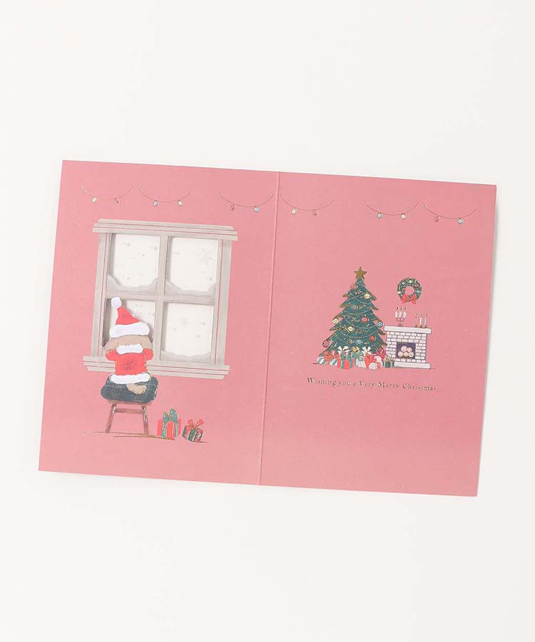 窓辺のクリスマスカード