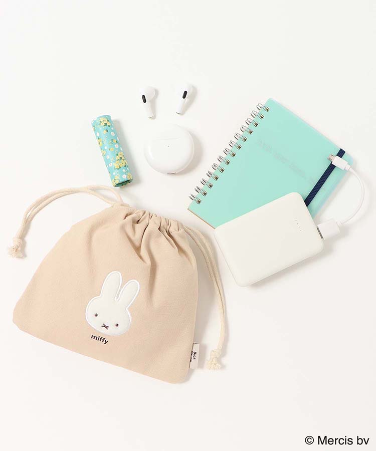 BRUNA FLUFFY APPLIQUE巾着