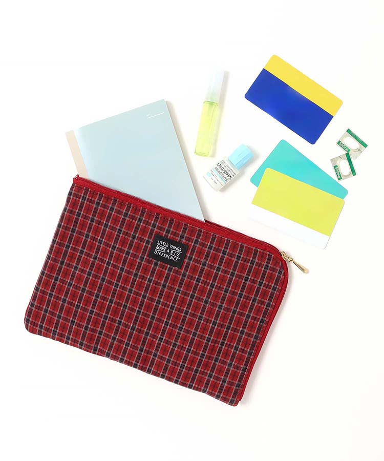 タイプライターチェック柄メディカルポーチ