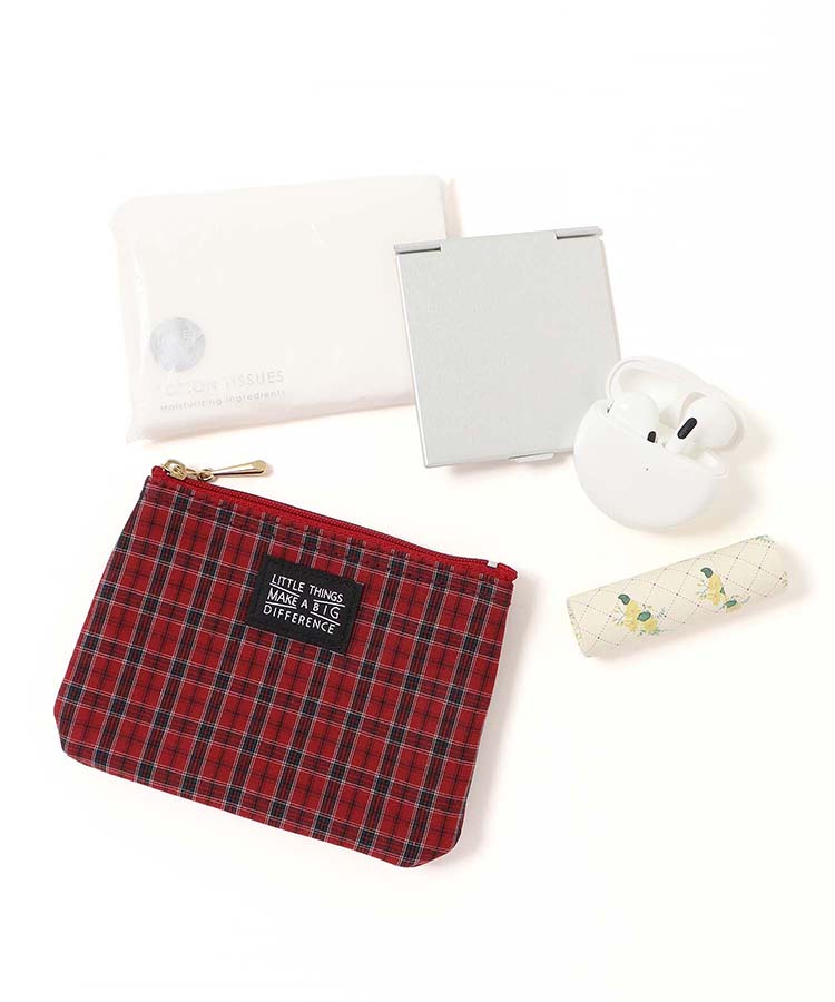 タイプライターチェック柄ティッシュポーチS