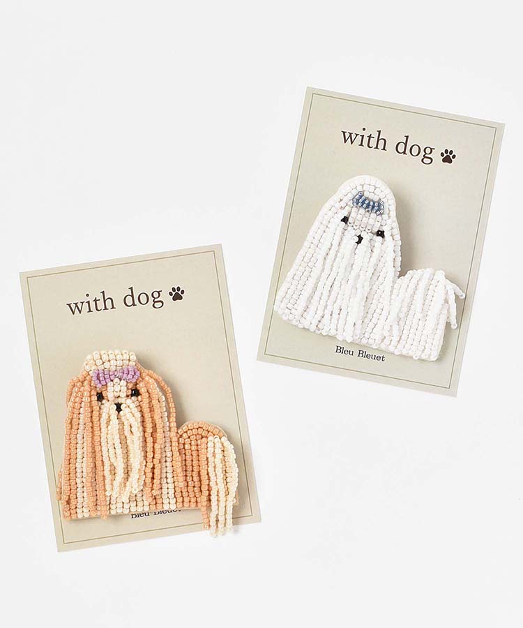 ドッグビーズブローチ