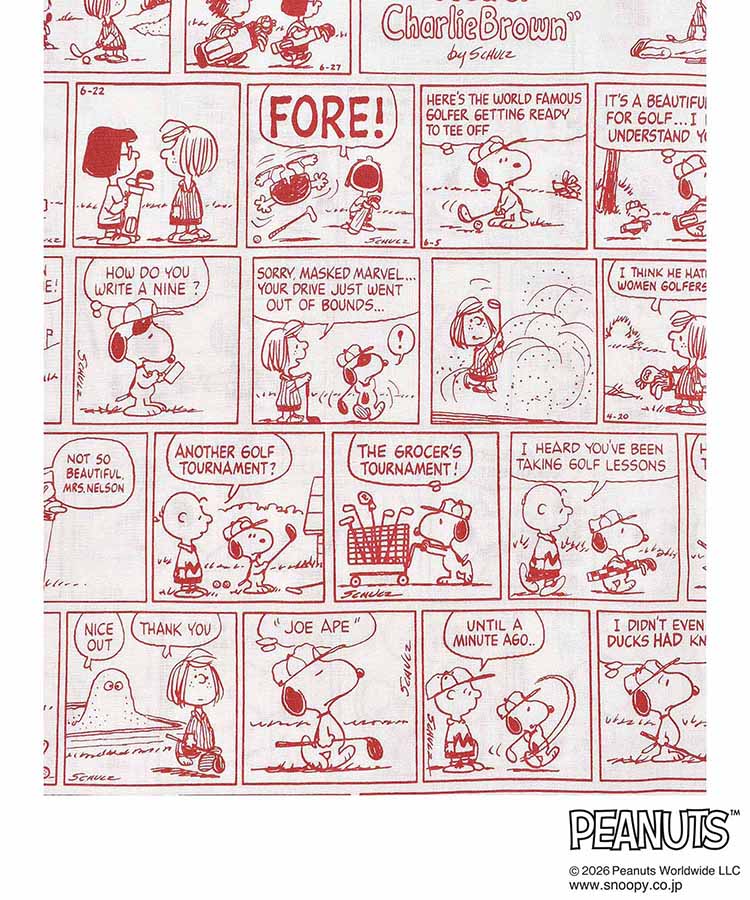 PEANUTSコミックパターンプリントハンカチ
