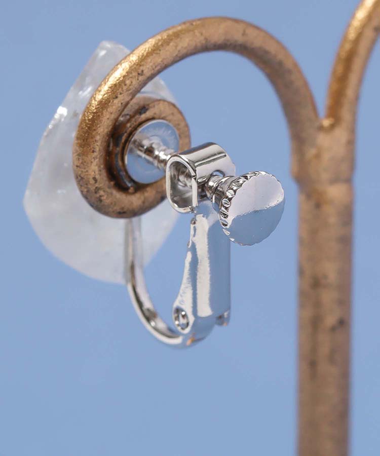 スノーフレーク封入イヤリング