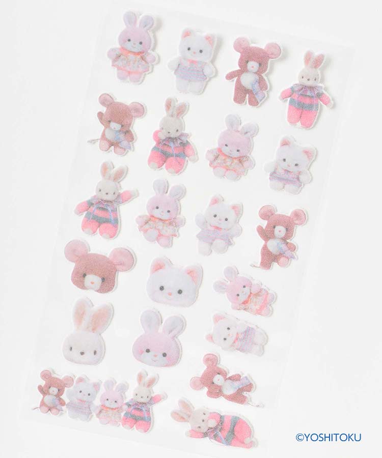 レトロぬいぐるみこれくしょんフロッキーシール