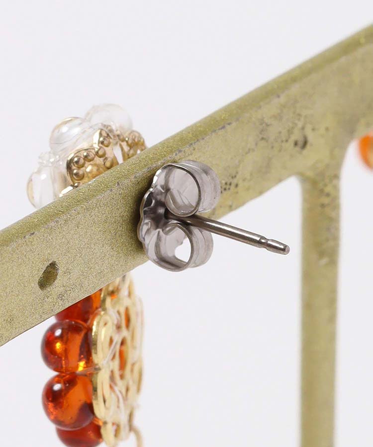 お花2連ビーズピアス