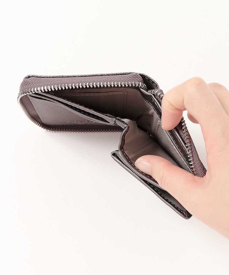 ピソラロメタリックラウンドファスナー財布