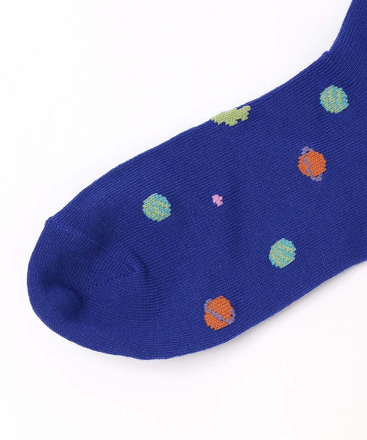 ビール宇宙人刺繍クルーソックス