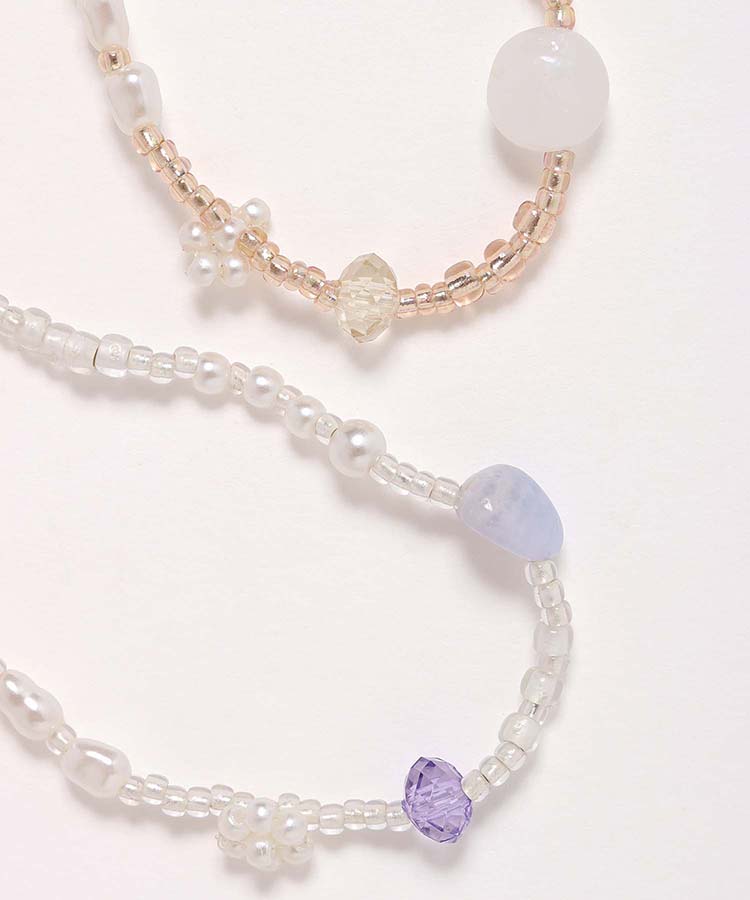 le petale天然石とパールのビーズブレス