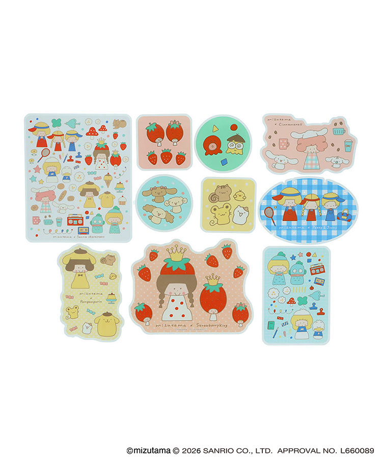 mizutama×Sanrio charactersケース入りステッカーセット