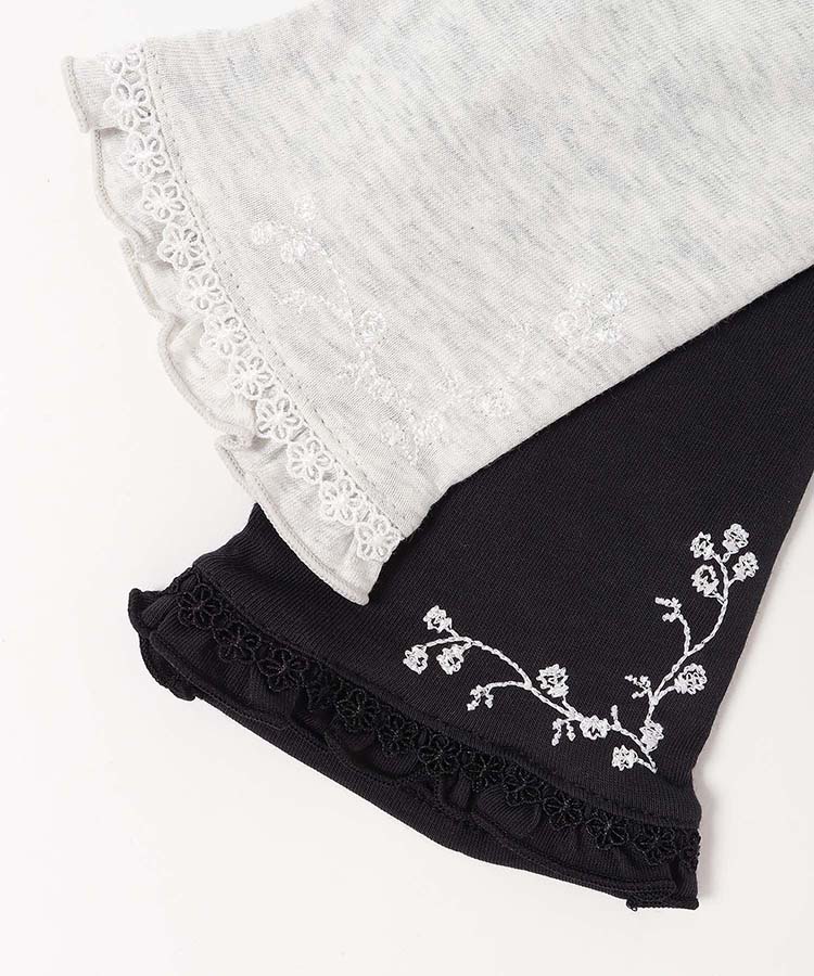 すそ花刺繍小花レースUVグローブ