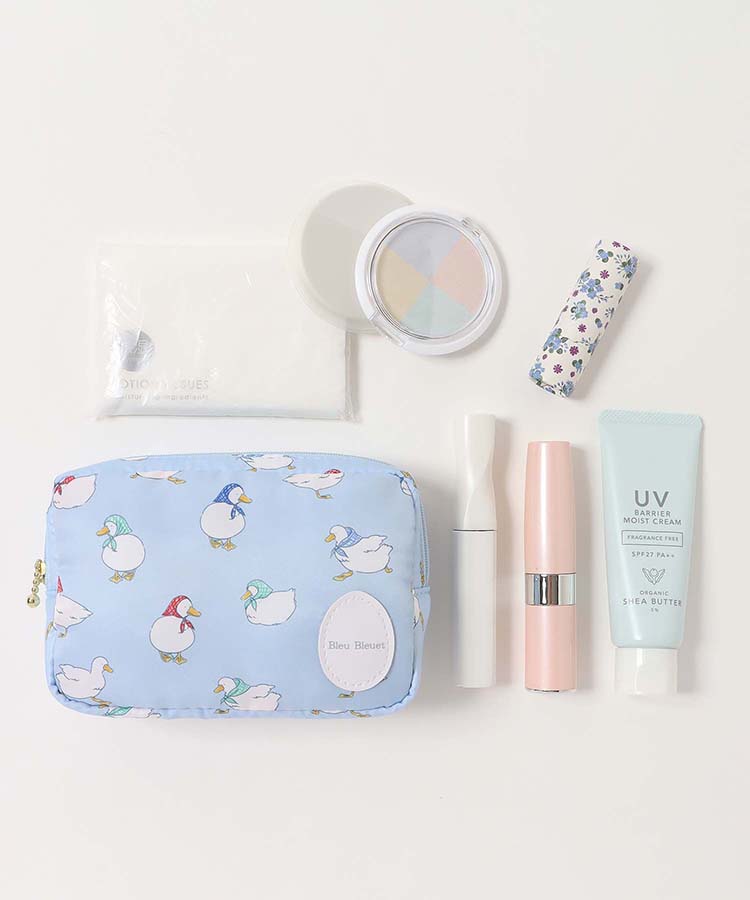 おさんぽダックサテンボックスポーチ