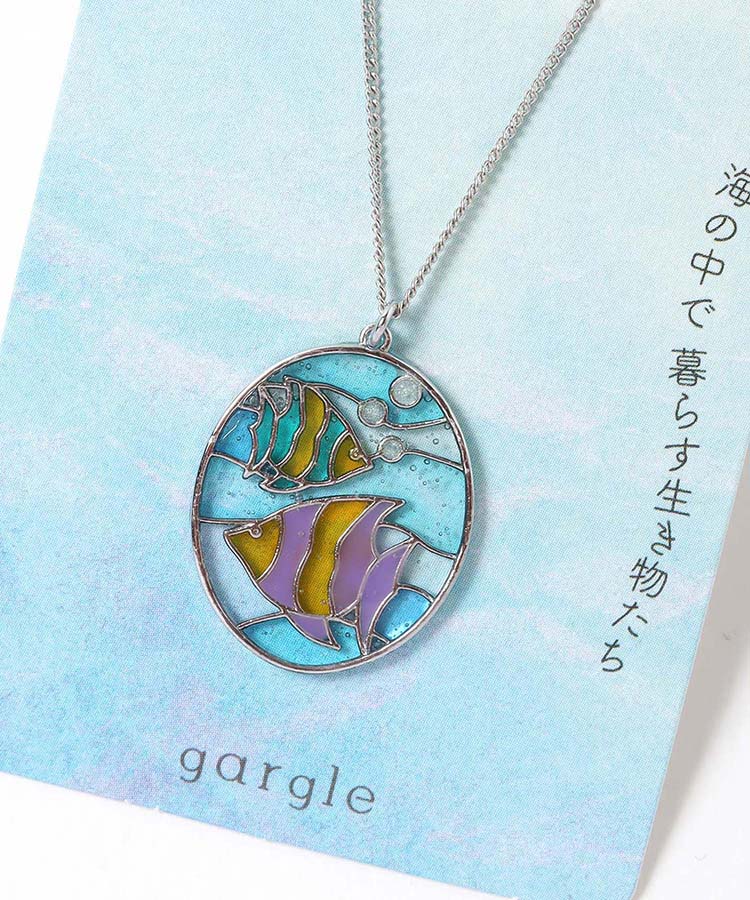 海のステンドグラスネックレス