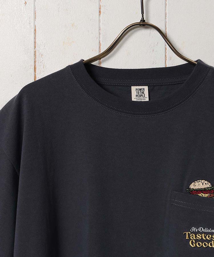 ≪SALE≫刺繍ポケットハンバーガーTシャツ