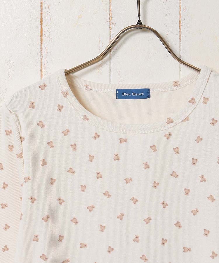 ≪OUTLET≫総柄リブTシャツ