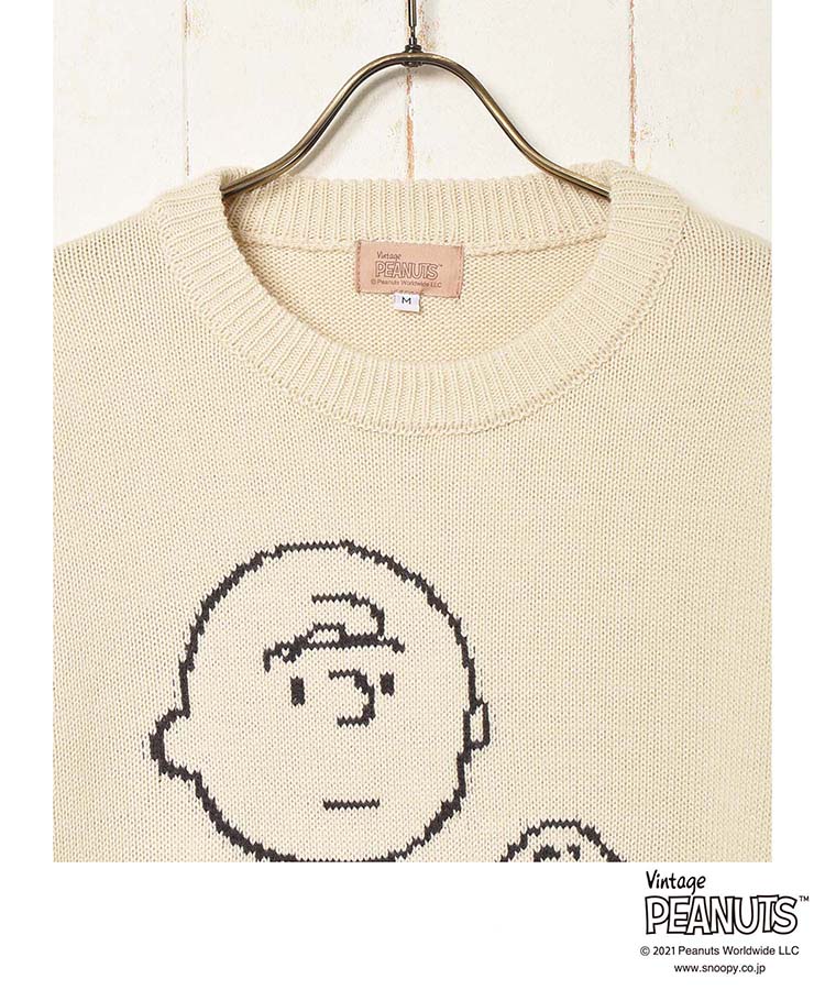 ≪SALE≫スヌーピージャガードニット