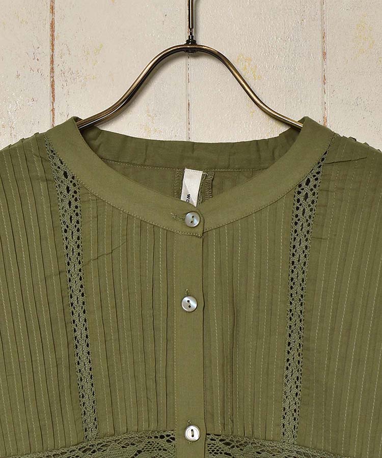 ≪OUTLET≫タックレースワンピース