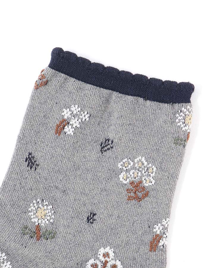 ≪SALE≫小花柄ロークルーソックス