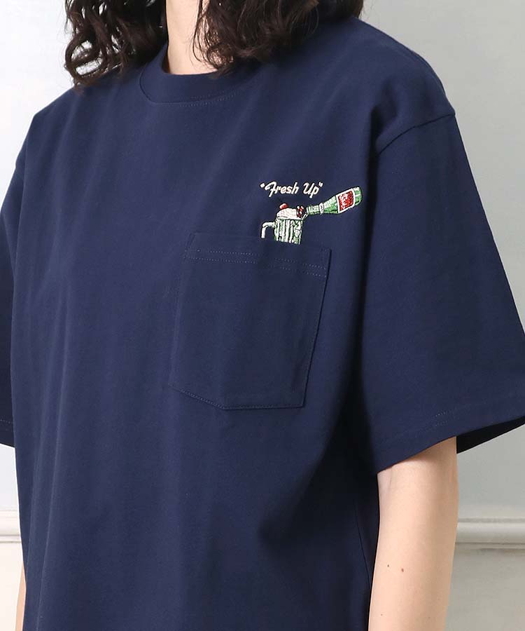 ≪SALE≫クリームソーダポケット刺繍Tシャツ