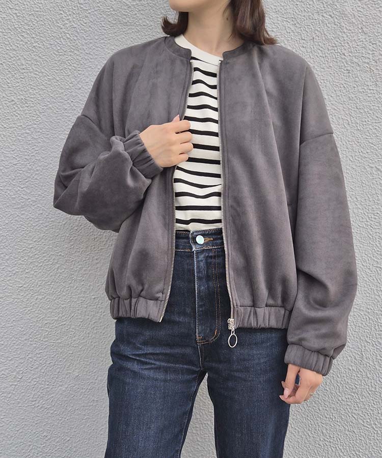 スエードポンチジップ ブルゾン