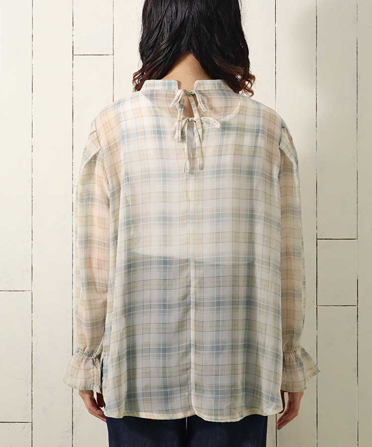 ≪SALE≫シアーバックリボンブラウス