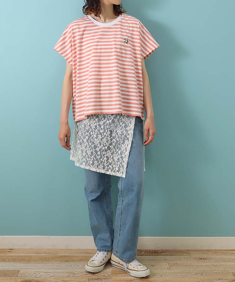 CYILABO刺繍ボーダーTシャツ