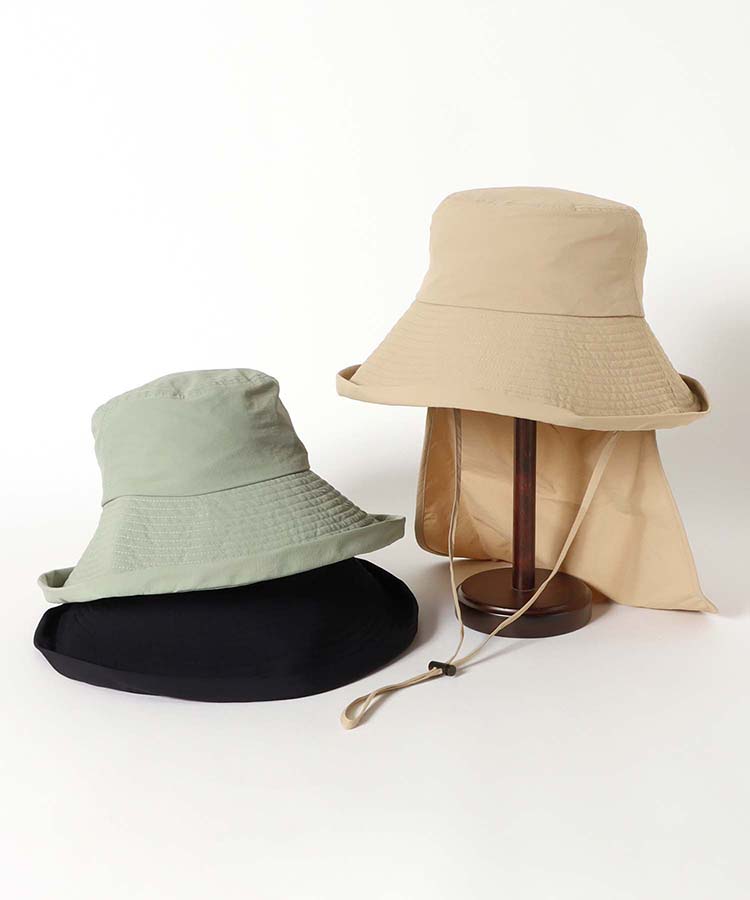 ≪SALE≫ネックカバー付きUVワイドブリムハット