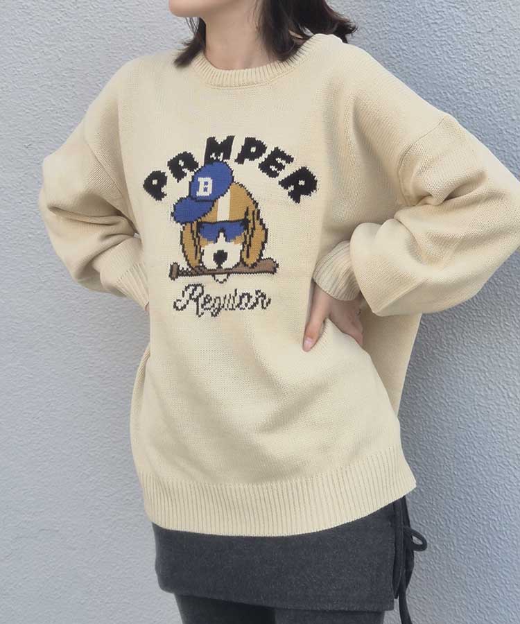 アニマルジャガードニット