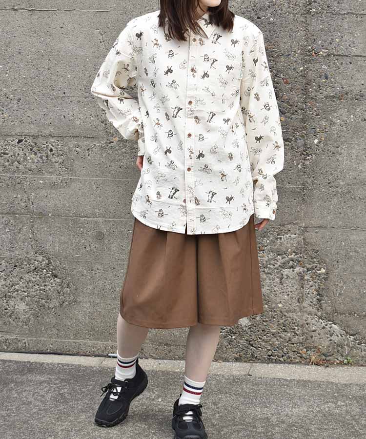 総柄プリントシャツ