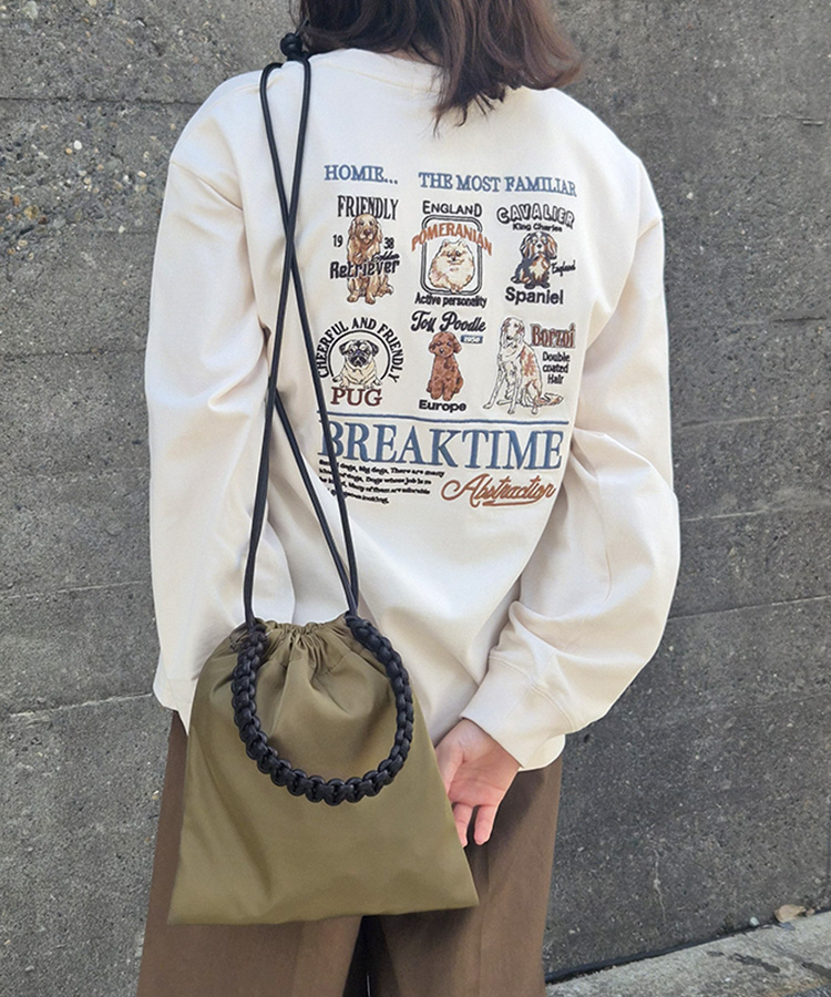 編み込み巾着ショルダー