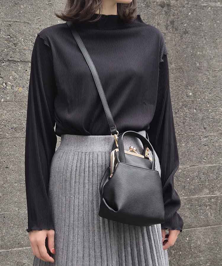 ハンドル付きがま口ミニショルダー