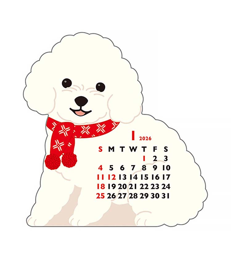 アニマルダイカットカレンダーミニ26