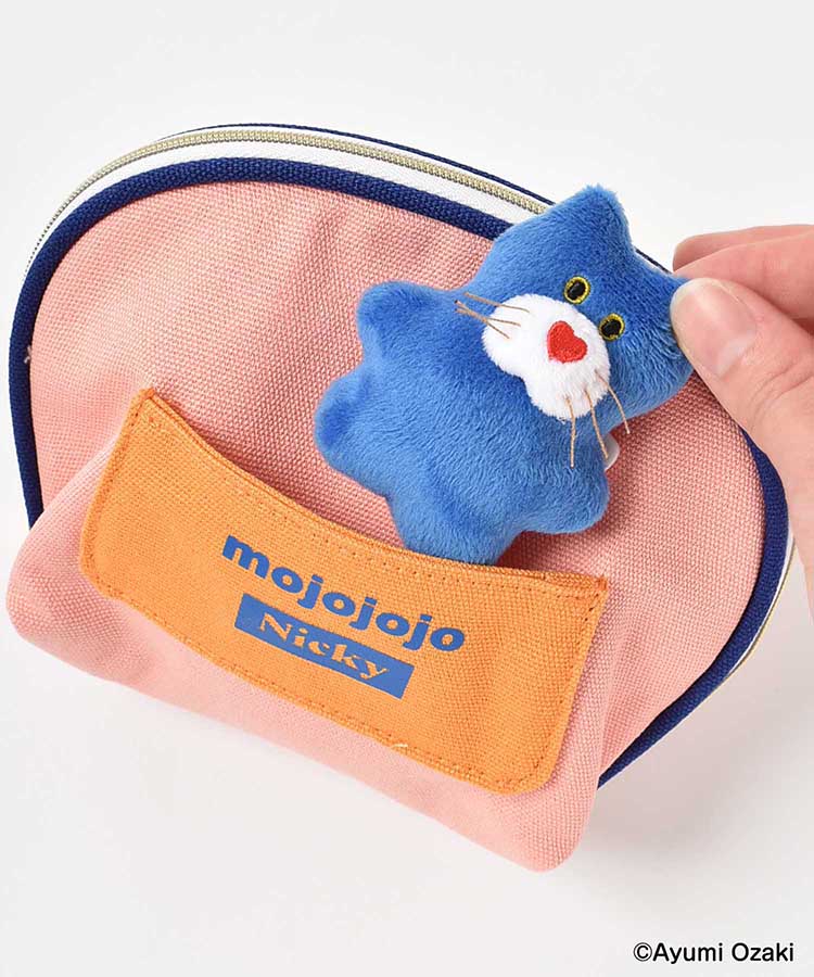 【WEB限定】mojojojoぬいぐるみバッジ付きポーチ