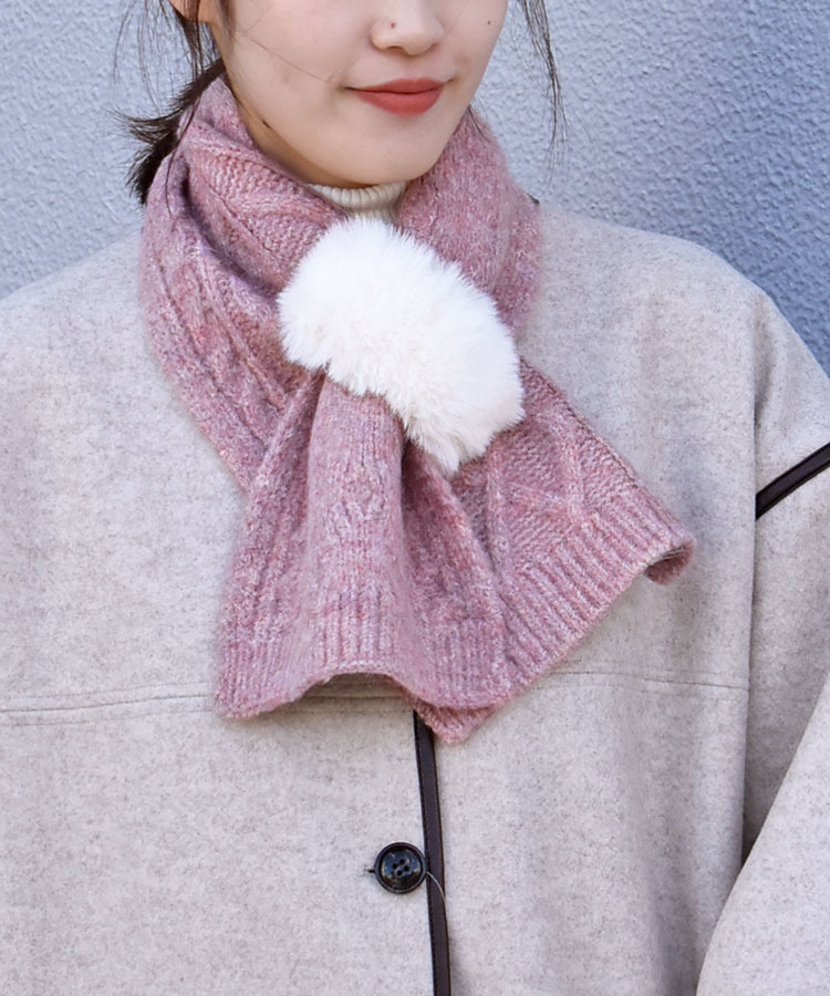 ≪SALE≫ニットファー差し込みマフラー