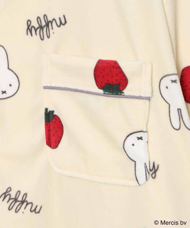 ミッフィーいちご柄前開きパジャマ上下セット