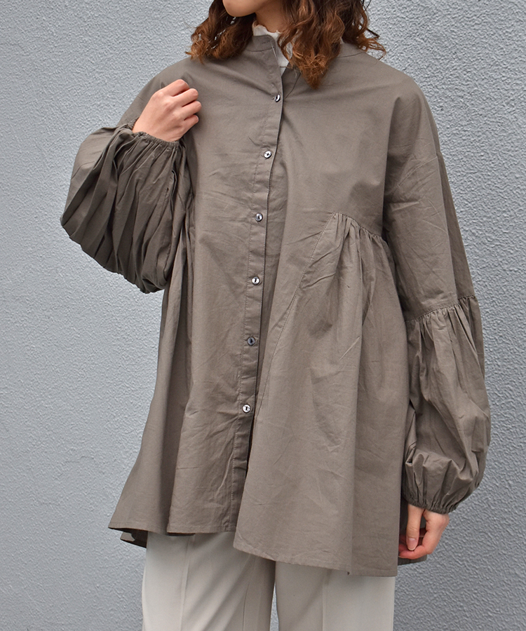 ポプリンバックティアードブラウス