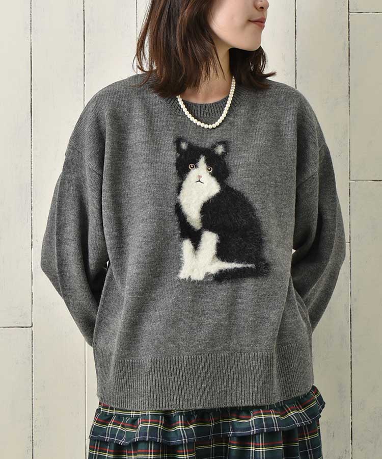 le petale Fluffy catニットプルオーバー