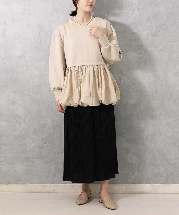 ≪SALE≫【WEB限定】裾バルーンペプラムプルオーバー